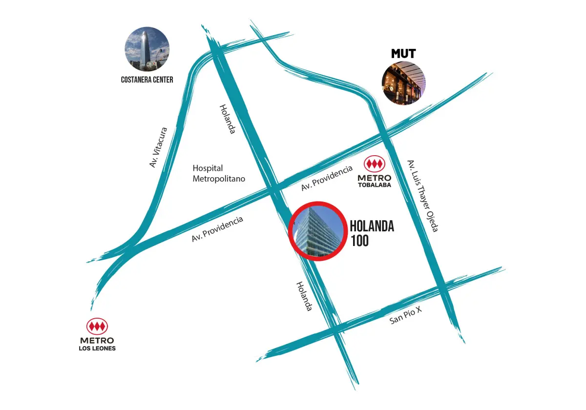 Mapa de ubicación de Holanda 100 en Providencia